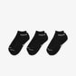 Jordan | EVERYDAY NO-SHOW SOCKS (3 PAIRS) { BLACK/WHITE
