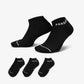 Jordan | EVERYDAY NO-SHOW SOCKS (3 PAIRS) { BLACK/WHITE