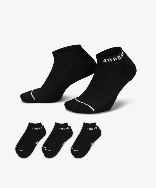 Jordan | EVERYDAY NO-SHOW SOCKS (3 PAIRS) { BLACK/WHITE