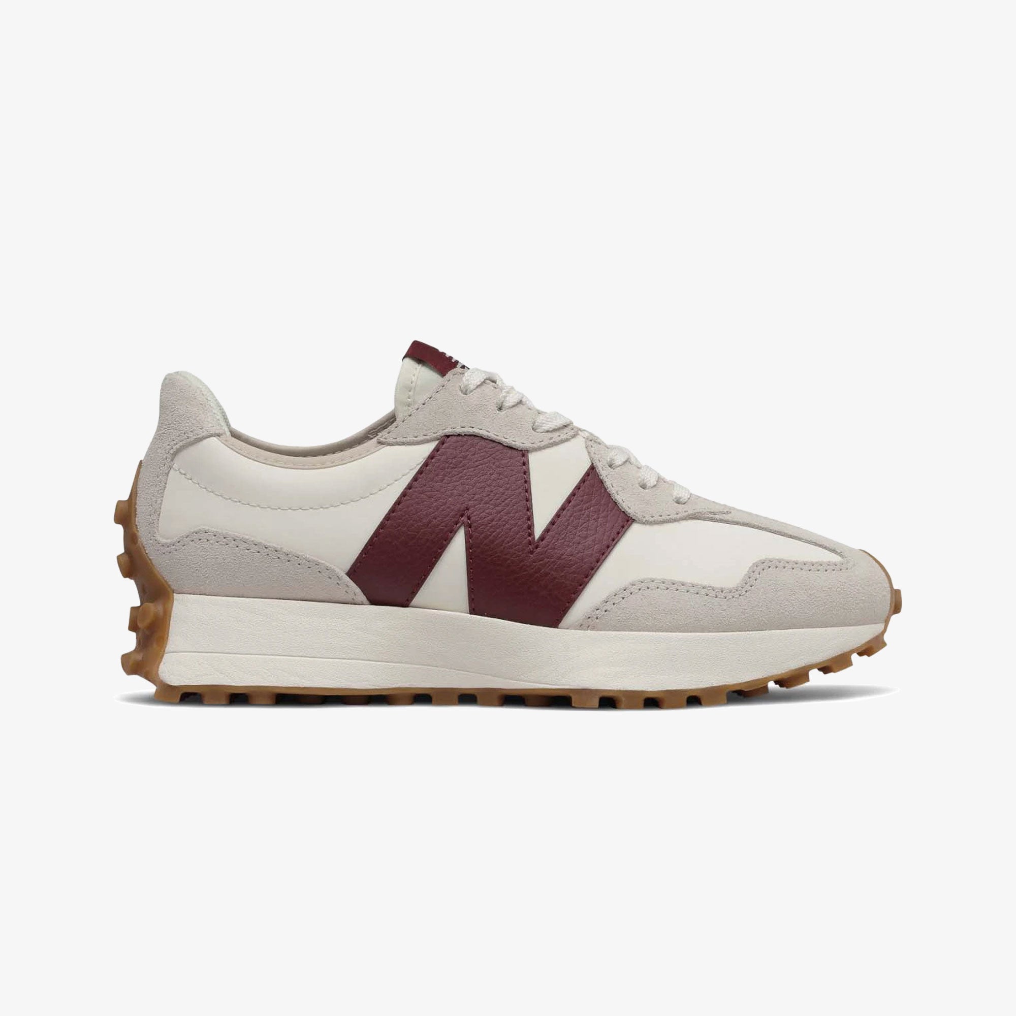 New Balance | 327 { MOONBEAM/CLASSIC BURGUNDY