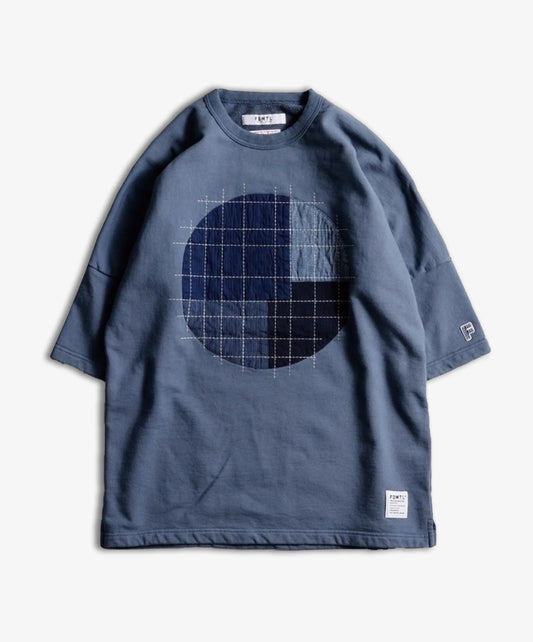 FDMTL | SASHIKO PATCH SWEAT TEE  { BLUE