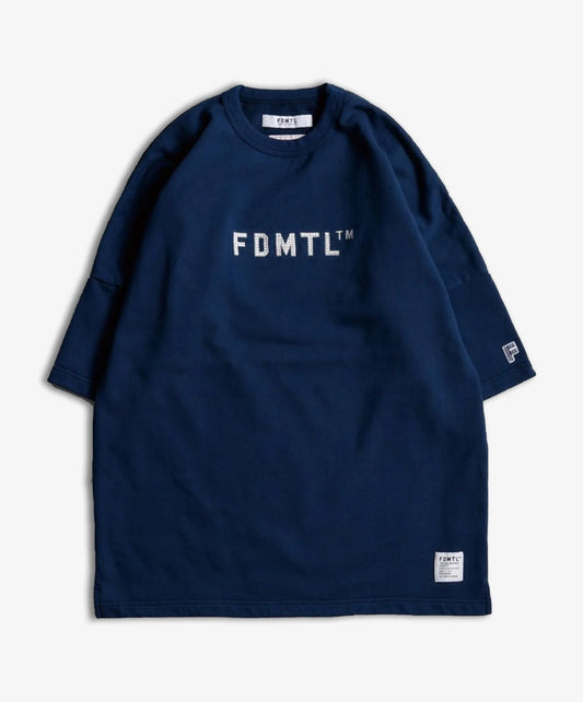 FDMTL | EMBROIDERY LOGO SWEAT TEE  { BLUE