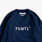 FDMTL | EMBROIDERY LOGO SWEAT TEE  { BLUE