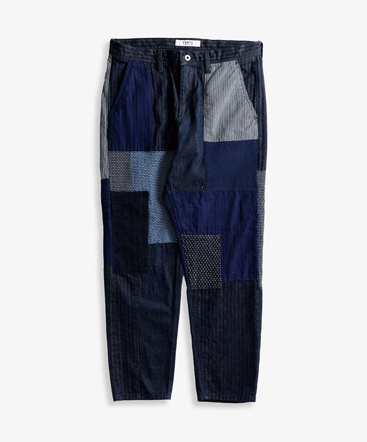 FDMTL | PATCHWORK PANTS RINSE  { INDIGO