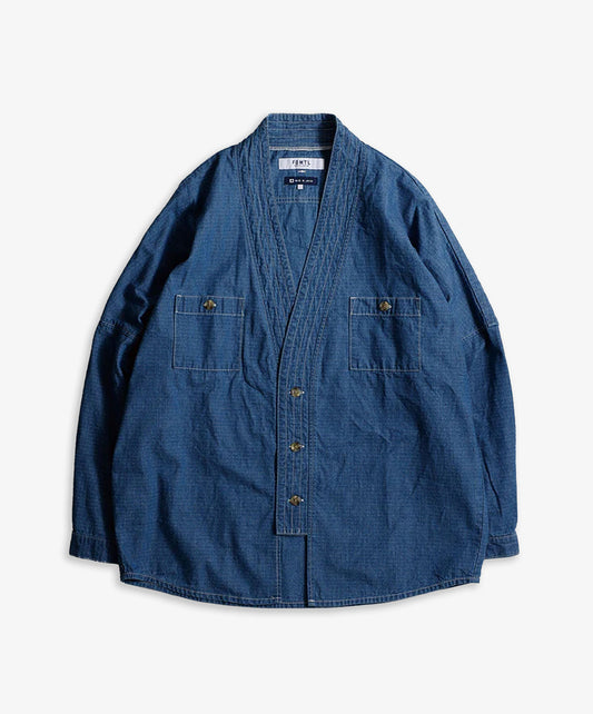 FDMTL | DENIM HAORI SHIRT 2YR WASH  { INDIGO
