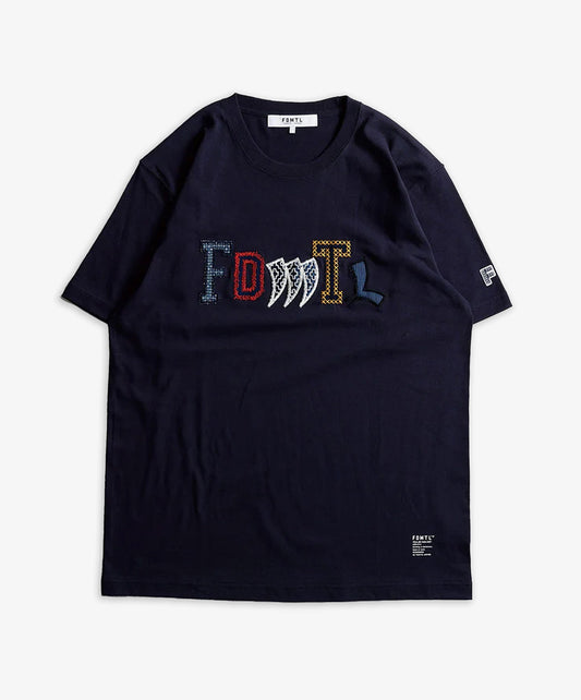 FDMTL | PATCHWORK LOGO TEE  { NAVY