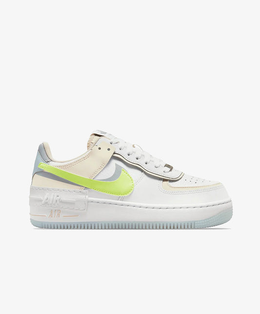 NIKE | AIR FORCE 1 SHADOW { WHITE/LT LEMON TWIST-WOLF GREY