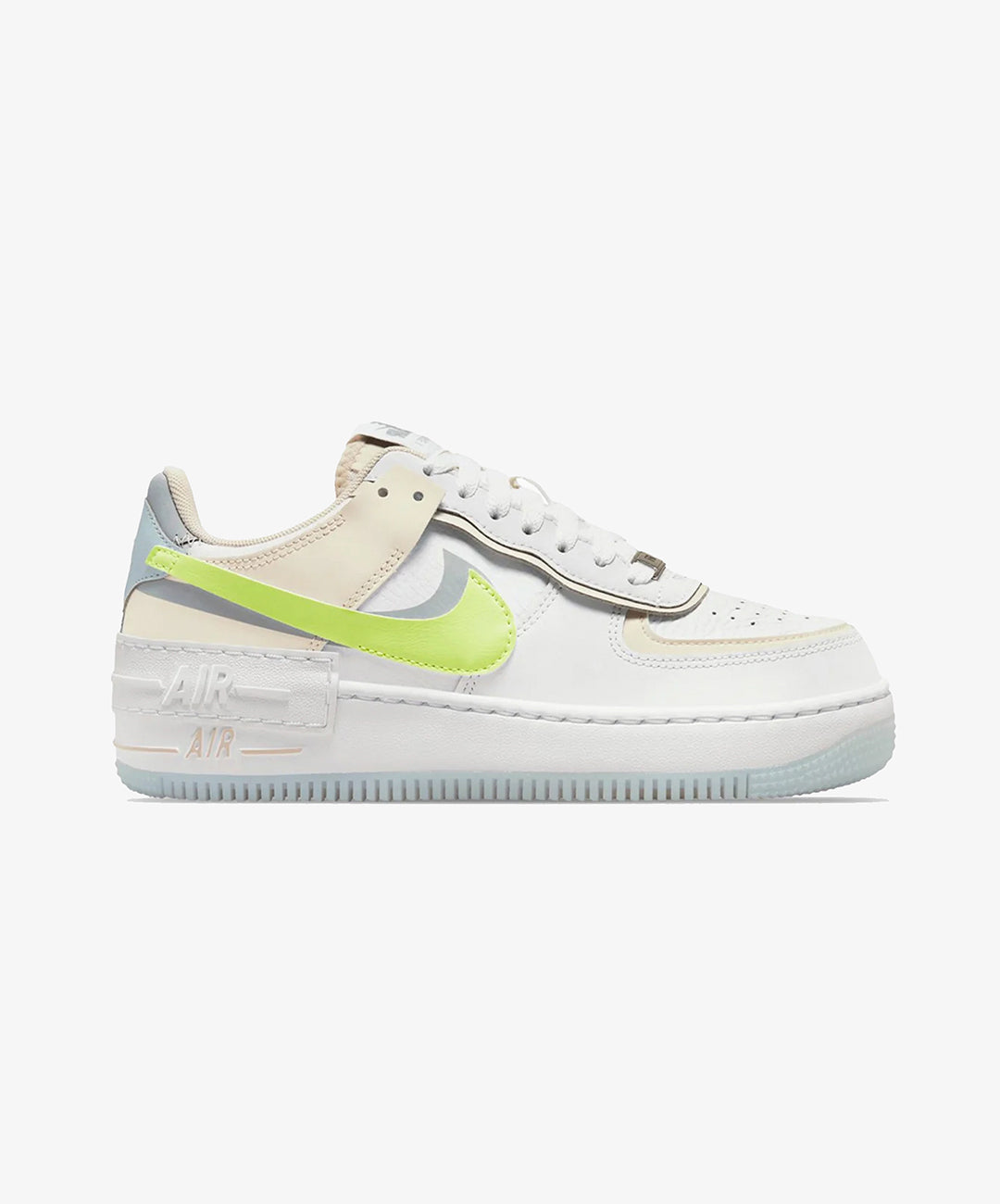 NIKE | AIR FORCE 1 SHADOW { WHITE/LT LEMON TWIST-WOLF GREY
