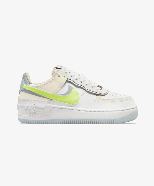 NIKE | AIR FORCE 1 SHADOW { WHITE/LT LEMON TWIST-WOLF GREY