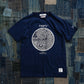 FDMTL | PRINTED PAISELY INDIGO TEE  { INDIGO