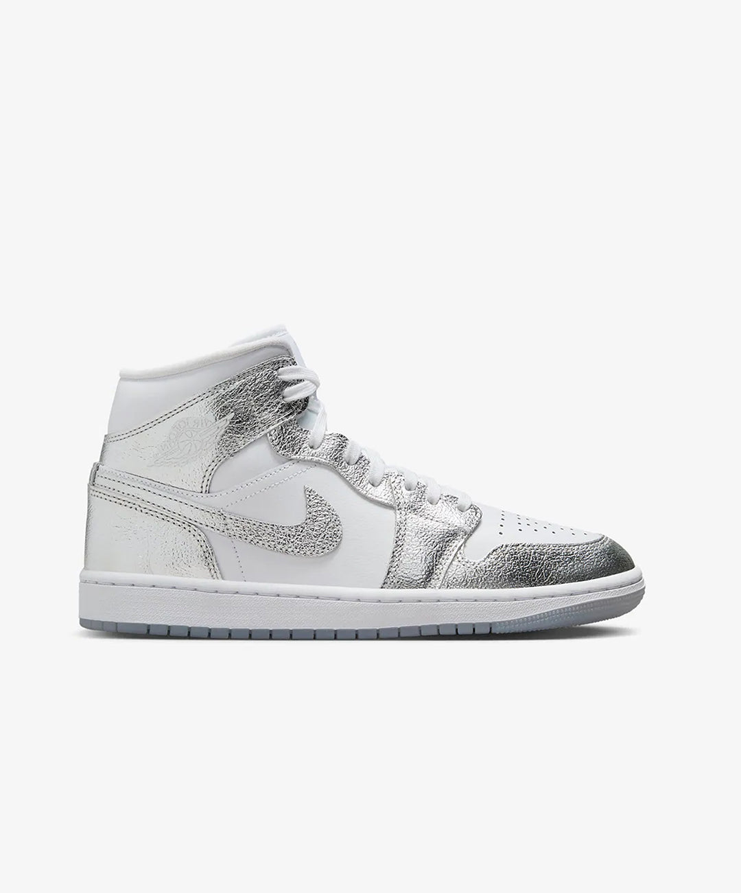 Jordan | AIR JORDAN 1 MID SE  { WHITE/METALLIC SILVER-WOLF GREY