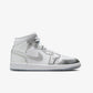 Jordan | AIR JORDAN 1 MID SE  { WHITE/METALLIC SILVER-WOLF GREY