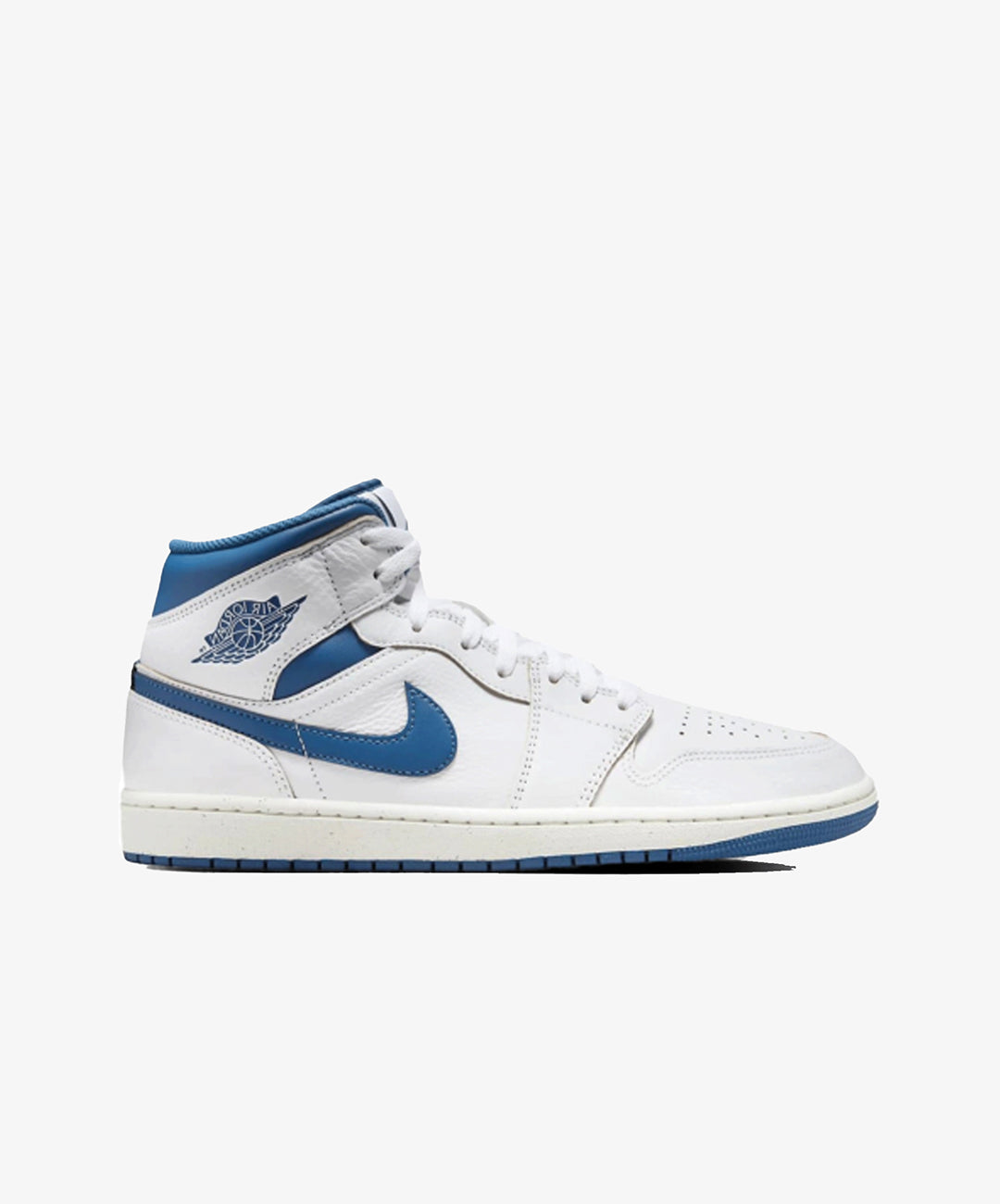Jordan | AIR JORDAN 1 MID SE  { WHITE/INDUSTRIAL BLUE-SAIL