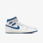 Jordan | AIR JORDAN 1 MID SE  { WHITE/INDUSTRIAL BLUE-SAIL