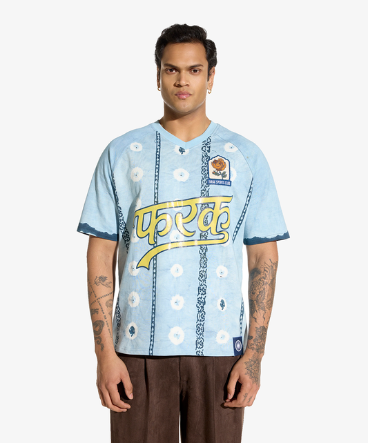 F A R A K | BANDHANI T-SHIRT { BLUE/YELLOW