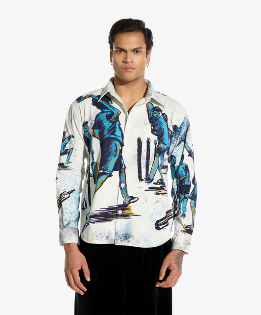 F A R A K | GULLY SHIRT 3.0 { WHITE/BLUE