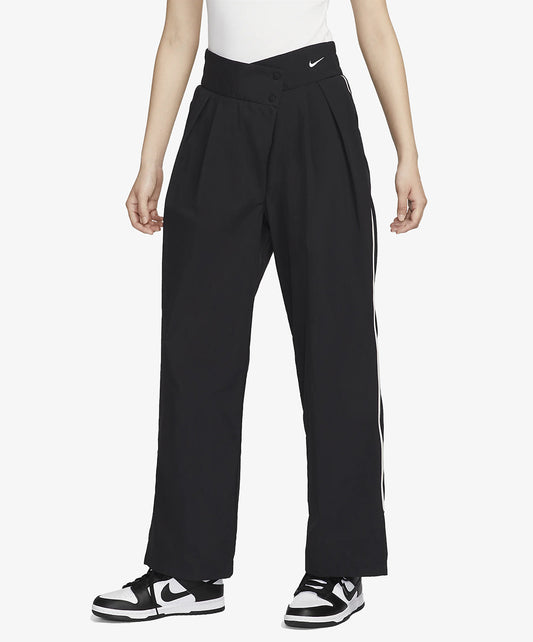 NIKE | MID-RISE REPEL ASYMMETRICAL-WAIST TROUSERS { BLACK/LT IRON ORE/WHITE