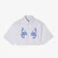 EDWIN | W' ALIX SHIRT SS { GREY/WHITE