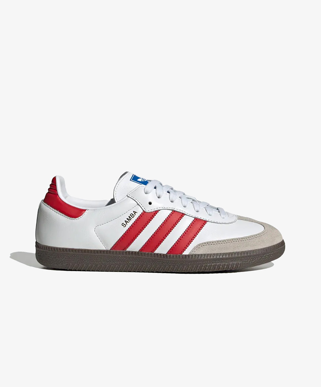 Adidas Originals | SAMBA OG  { CLOUD WHITE/BETTER SCARLET/SUPPLIER COLOUR