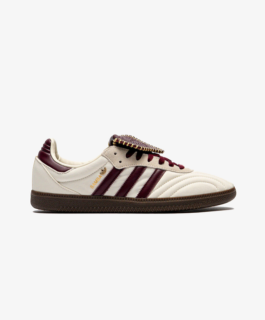 ADIDAS ORIGINALS | SAMBA LONG TONGUE { CREAM WHITE/MAROON/GOLD METALLIC