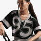 NIKE | SPORTSWEAR OVERSIZED CROPPED JERSEY { BLACK LIGHT SMOKE