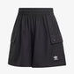 Adidas Originals | ESSENTIALS WOVEN HIGH-WAIST CARGO SHORTS { BLACK