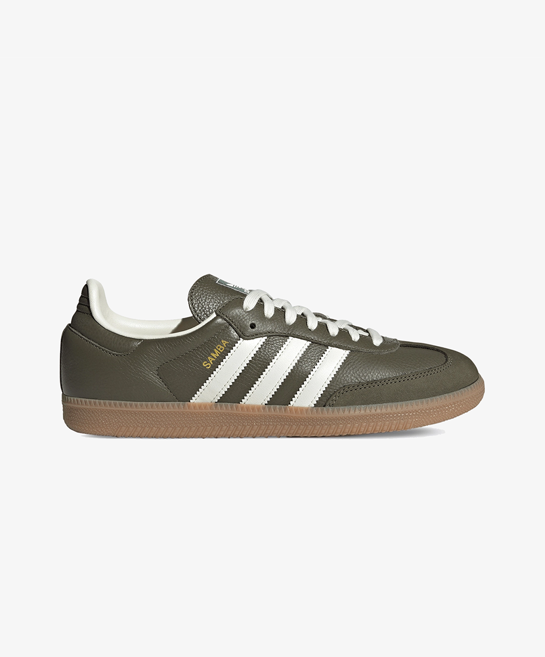 ADIDAS ORIGINALS | SAMBA OG { MEDIUM DARK KHAKI/OFF WHITE-GUM
