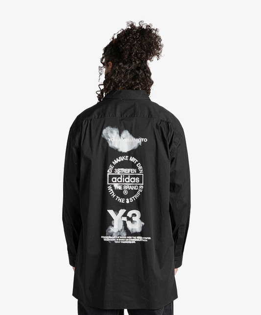 Y-3 | SPORTY COTTON SHIRT { BLACK