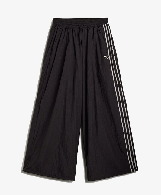 Y-3 | RAW EDGE 3 STRIPES WIDE PANTS { BLACK