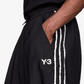 Y-3 | RAW EDGE 3 STRIPES WIDE PANTS { BLACK