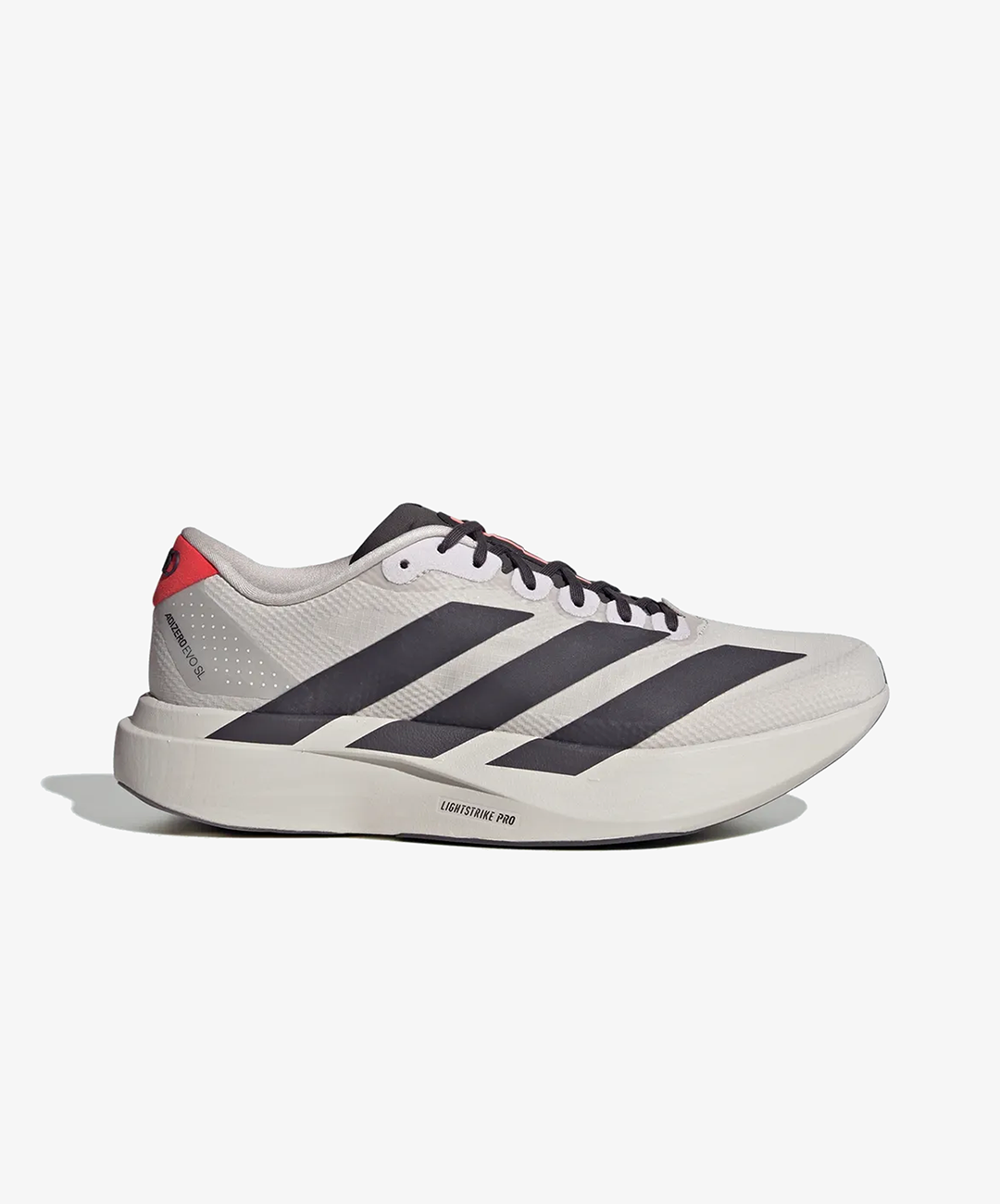 ADIDAS | ADIZERO EVO SL WOVEN AUDI REVOLUT F1 TEAM { CHALK PEARL / UTILITY BLACK / HI-RES RED