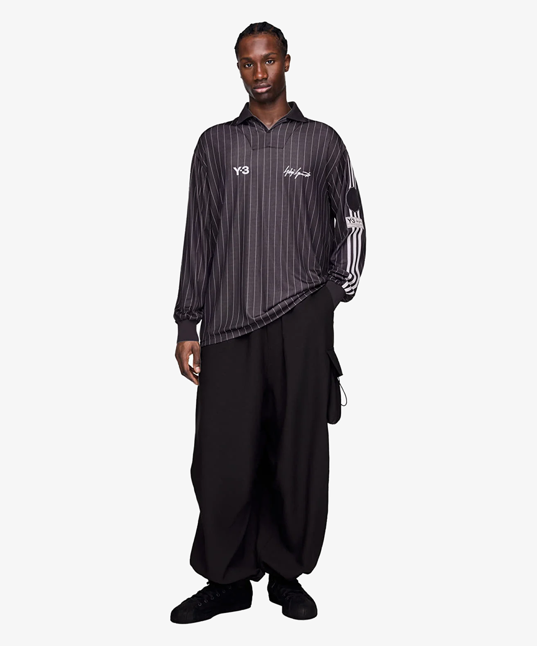 Y-3 | Y-3 ZINEDINE ZIDANE SOCCER LONG SLEEVE JERSEY { BLACK