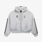 ADIDAS ORIGINALS | x CHAVARRIA FULL ZIP LOGO HOODIE { LIGHT GREY HEATHER
