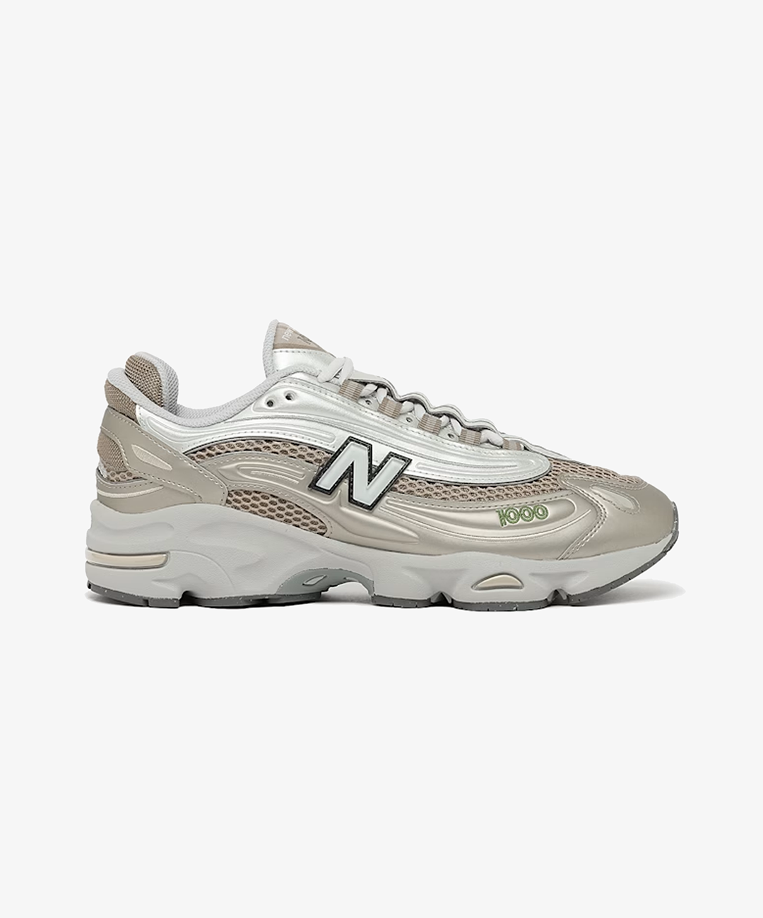 New Balance | 1000 { ARID STONE/LIGHT SILVER METALLIC/GREEN