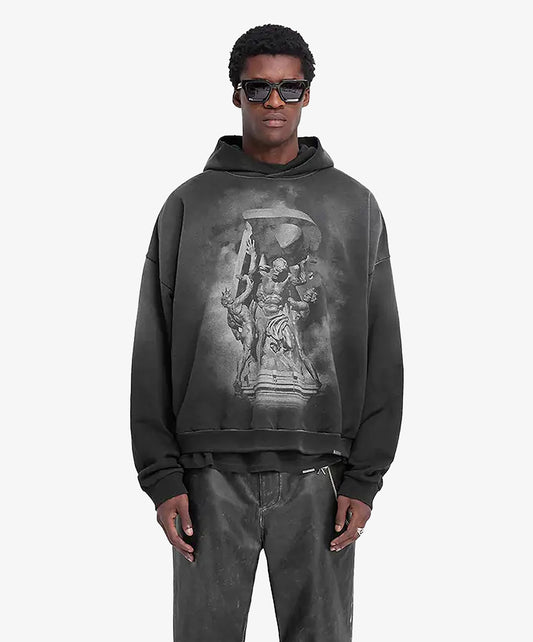 Represent | ATLAS HOODIE { STAINED BLACK