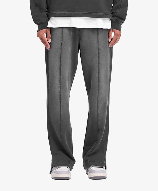 REPRESENT | STEPPED HEM SWEATPANTS { STAINED BLACK