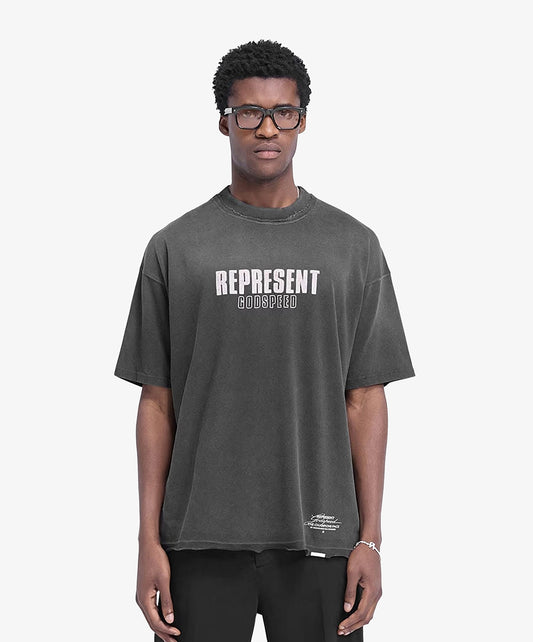 REPRESENT | GODSPEED T-SHIRT { AGED BLACK