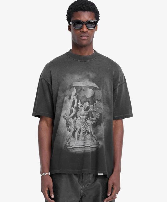 REPRESENT | ATLAS T-SHIRT { STAINED BLACK