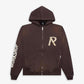 Represent | MASKING TAPE INITIAL ZIP HOODIE { CEDAR