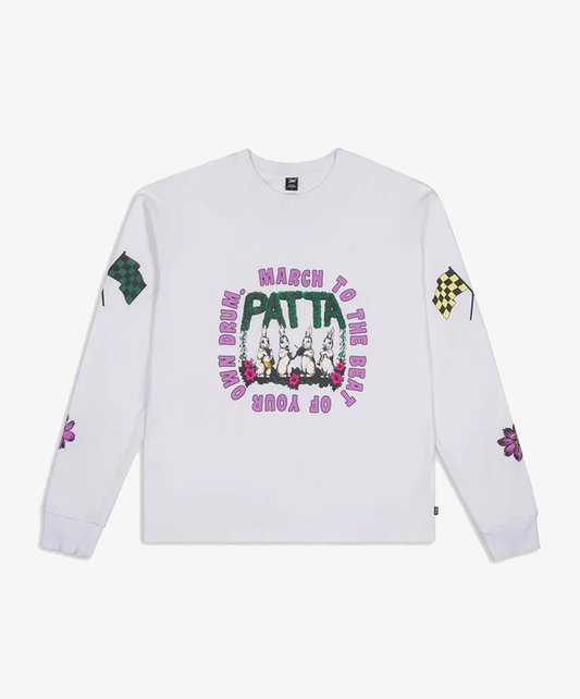 PATTA | OWN YOUR OWN MIND LONG SLEEVE T-SHIRT { WHITE