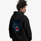PATTA |  EMBROIDERED FIRE PANTHER HOODED SWEATER { BLACK