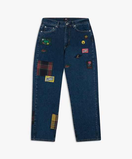 PATTA | WHOLE LOTTA LABELS DENIM PANTS { BLUE DENIM