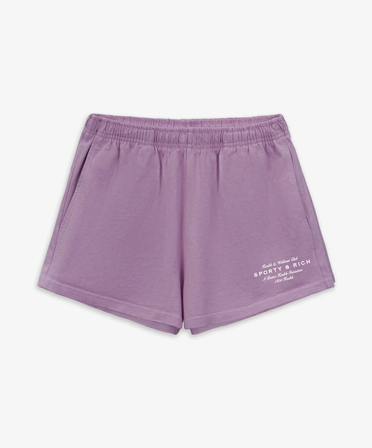 SPORTY & RICH | HEALTH INITIATIVE DISCO SHORT { SOFT LAVENDER/WHITE