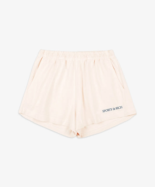 SPORTY & RICH | H&W CLUB DISCO SHORT { CREAM/NAVY