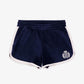 SPORTY & RICH | NY CREST VELOUR SHORT { NAVY/CREAM