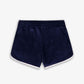 SPORTY & RICH | NY CREST VELOUR SHORT { NAVY/CREAM