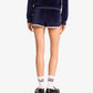 SPORTY & RICH | NY CREST VELOUR SHORT { NAVY/CREAM
