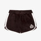 SPORTY & RICH | NY CREST VELOUR SHORT { BROWN