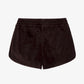 SPORTY & RICH | NY CREST VELOUR SHORT { BROWN