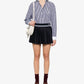 SPORTY & RICH | ABIGAIL WOOL PLEATED SKIRT { NAVY